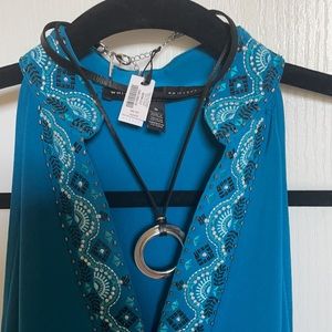 Beautiful WHBM dress with a NWT choker.